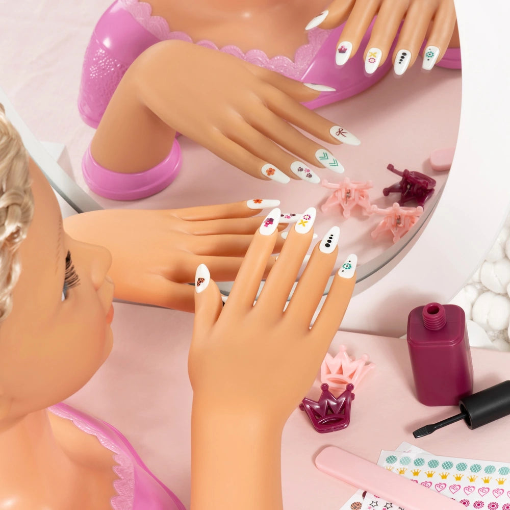 Charlene Magic Nails Hair Styling Head With Working Hair Dryer