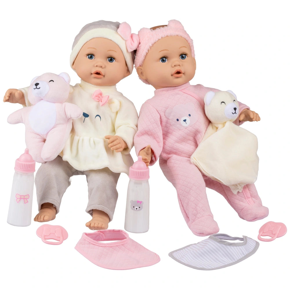 Ivy & Lily Twin Baby Dolls And Accessories 36Cm