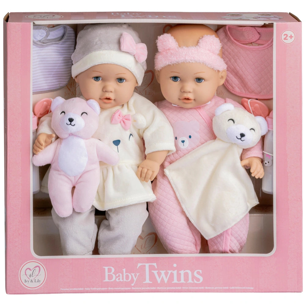 Ivy & Lily Twin Baby Dolls And Accessories 36Cm