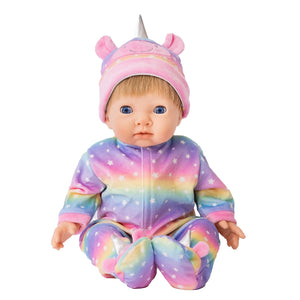Tiny Treasures Baby Doll Clothes Rainbow Unicorn All-In-One Outfit 44Cm