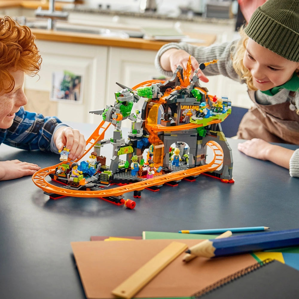 Lego City 60501 Lava Land Roller Coaster Park Set