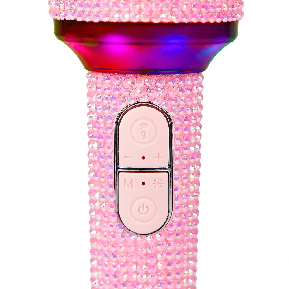 Popsing Wireless Karaoke Microphone Pink Diamante