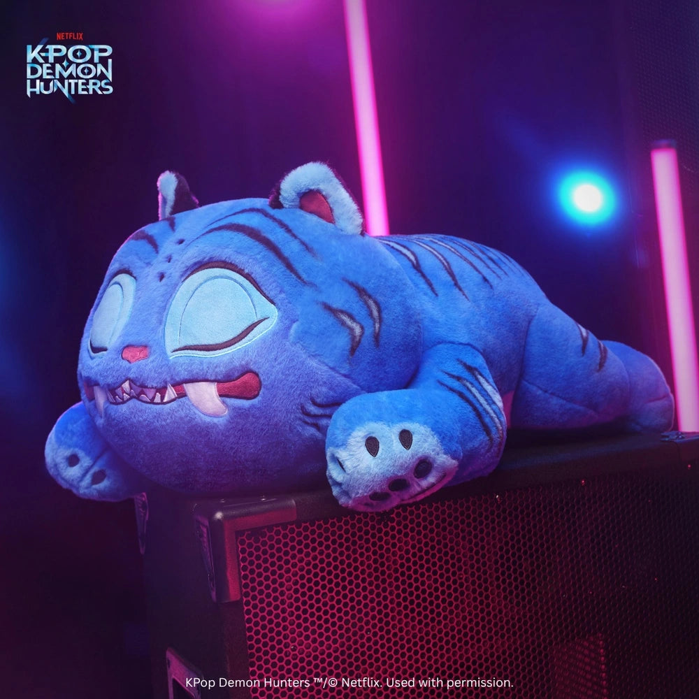 Kpop Demon Hunters 18-Inch Sleeping Derpy Tiger - Hug-Ready Pillow Plush For Fans & Collectors