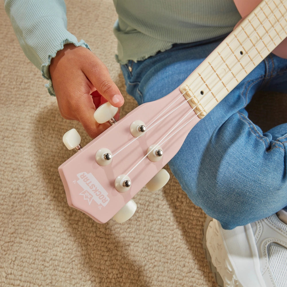 Rockstar Junior Wooden Ukulele Pink 53Cm