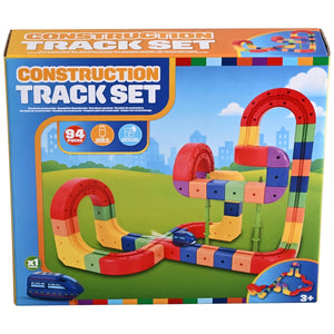 Construction Track & Train Toy 94 Piece Set