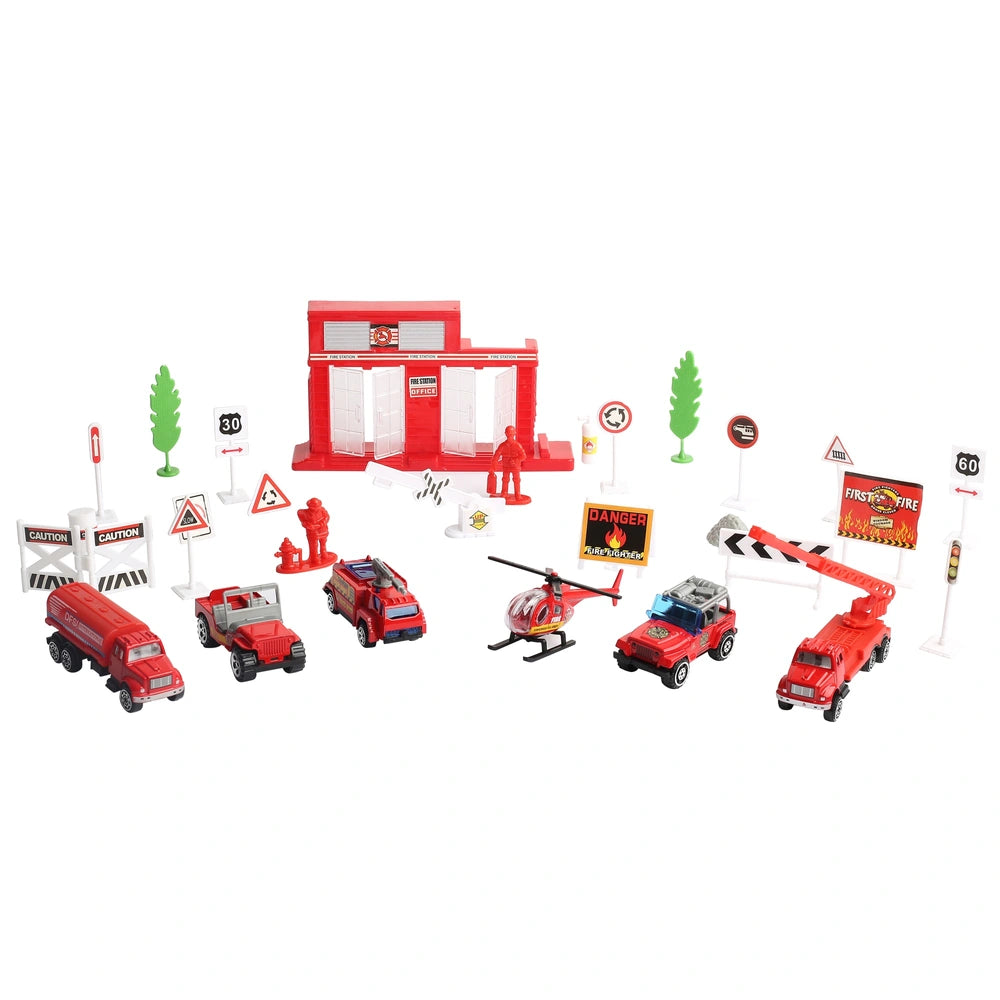 3-In-1 Diecast Vehicle Playset 100 Pieces