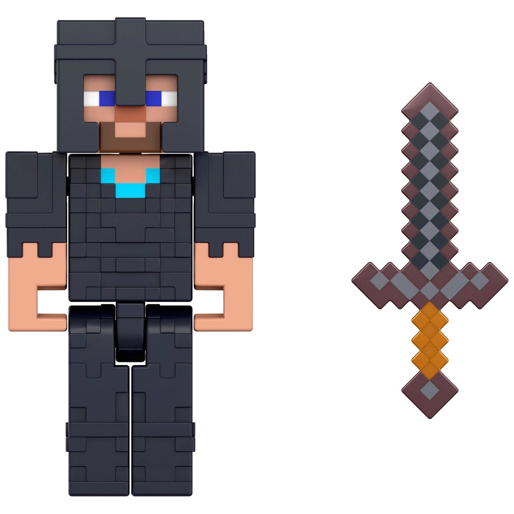 Minecraft Action Figures Steve And Tamed Wolf 2 Pack