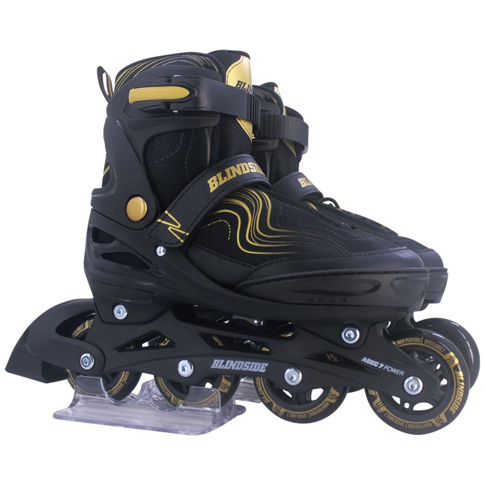 Blindside Inline Skates Black And Gold Uk Size 5 - 7