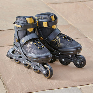 Blindside Inline Skates Black And Gold Uk Size 2 - 4