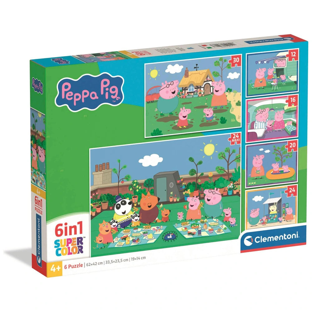 Clementoni Peppa Pig Super Colour Jigsaw Puzzles 6 Pack