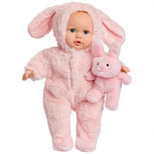 Ivy & Lily Baby Doll With Animal Rabbit Plush And Outfit