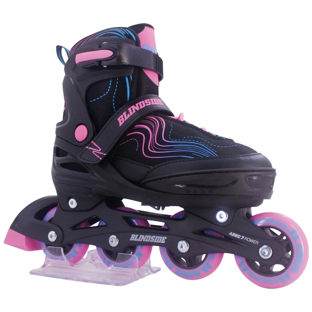 Blindside Inline Skates Black And Pink Uk Size 5 - 7