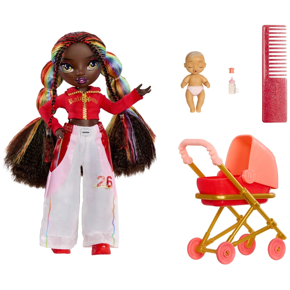 Rainbow High Doll Junior High Babysitters Iris Bow