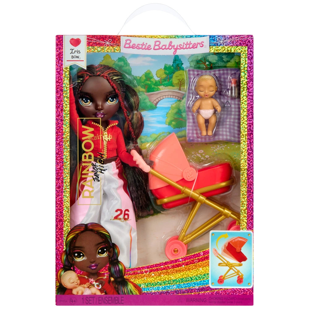 Rainbow High Doll Junior High Babysitters Iris Bow