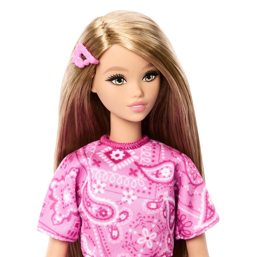 Barbie Fashionistas Doll Pink Paisley Dress