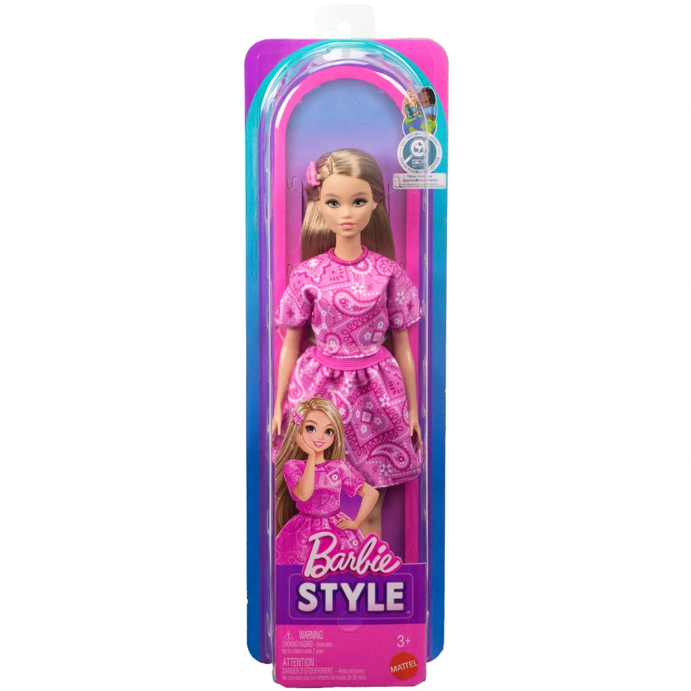 Barbie Fashionistas Doll Pink Paisley Dress