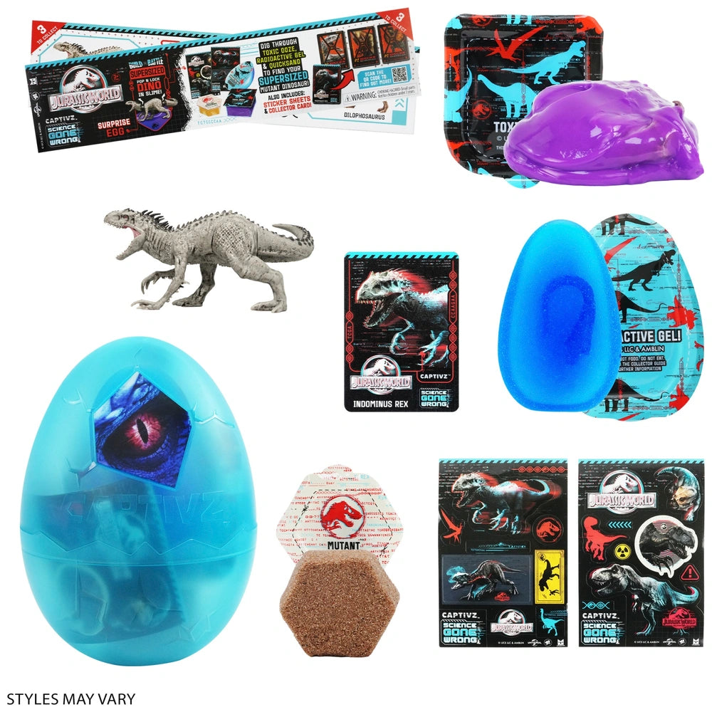 Jurassic World Captivz Science Gone Wrong Surprise Egg Set Assortment