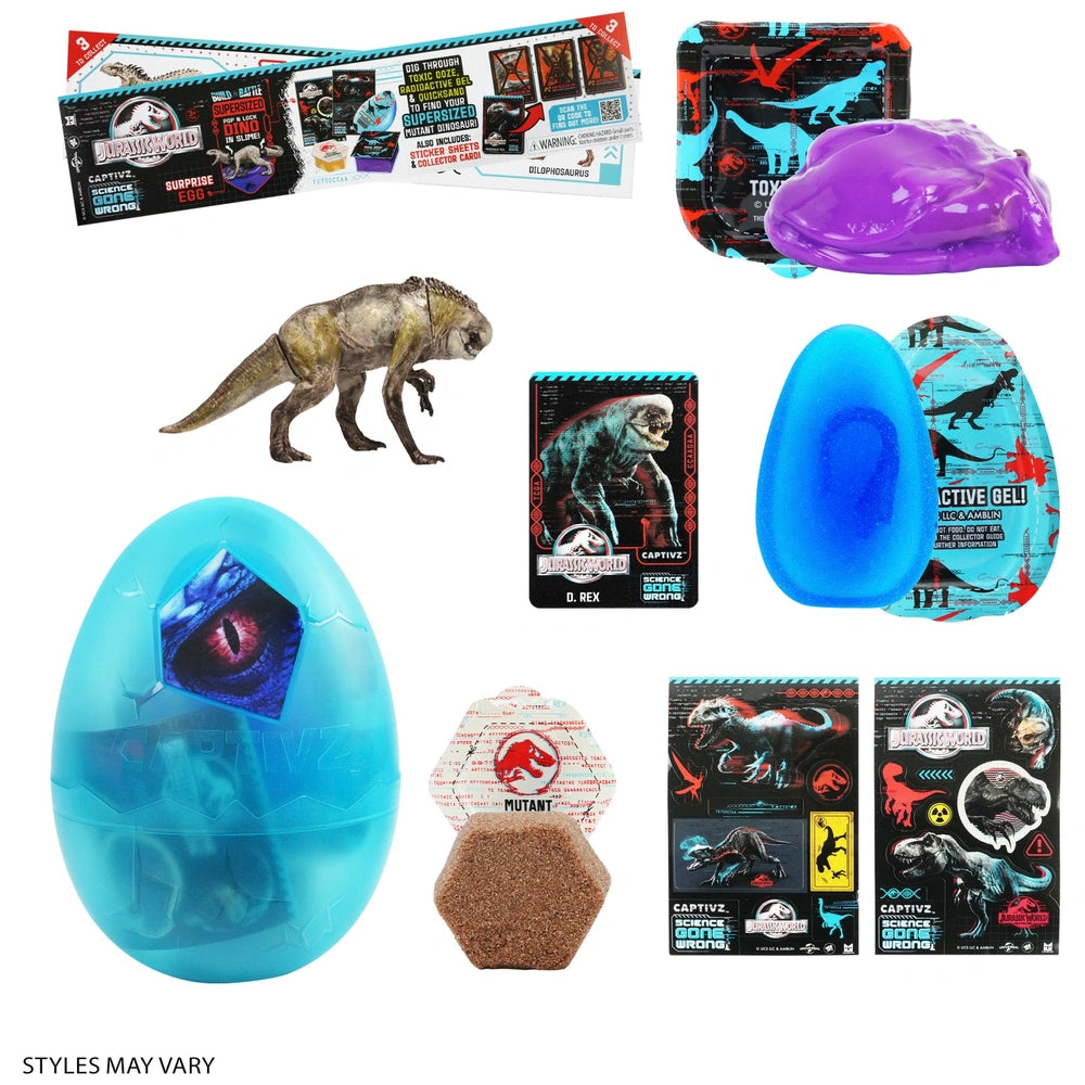 Jurassic World Captivz Science Gone Wrong Surprise Egg Set Assortment