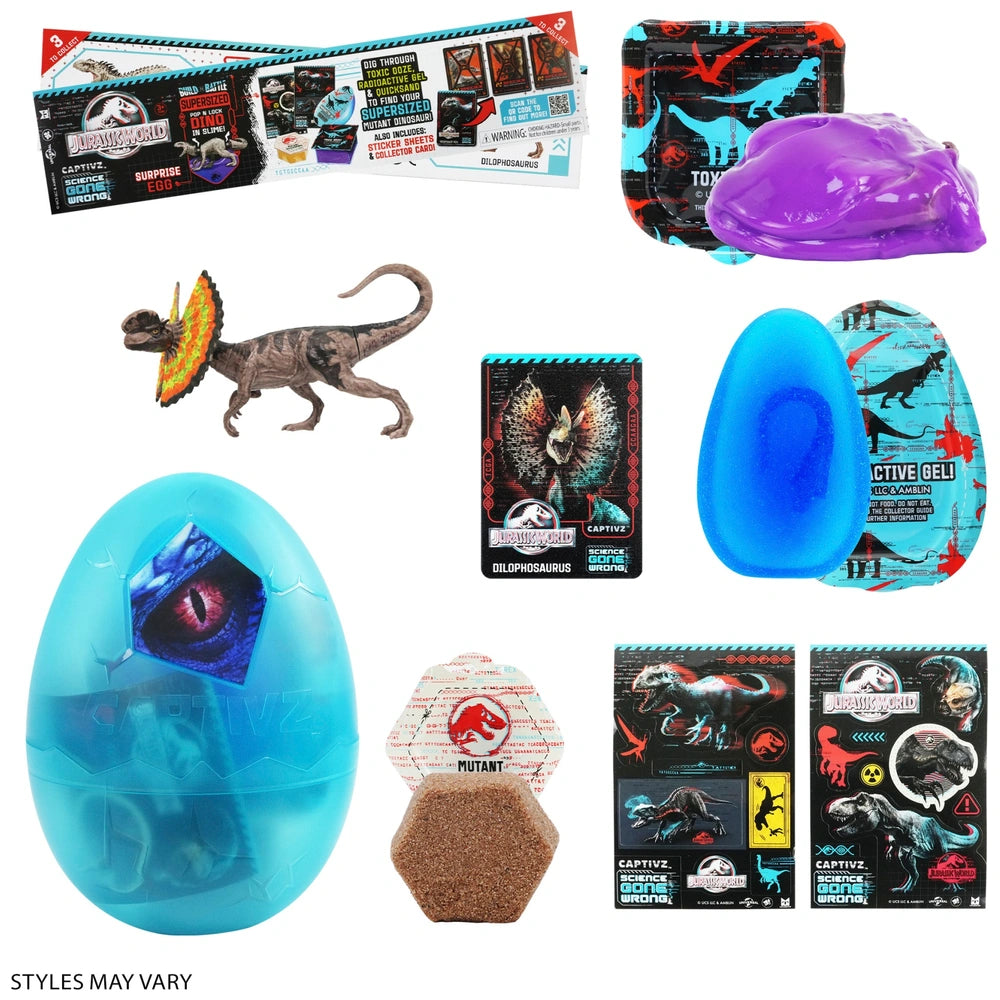 Jurassic World Captivz Science Gone Wrong Surprise Egg Set Assortment