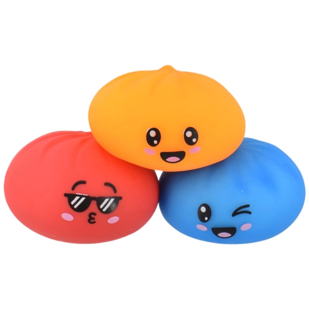 Neon And Glow In The Dark Squishy Dumpling Bao Buns With Dumpling Case Assortment