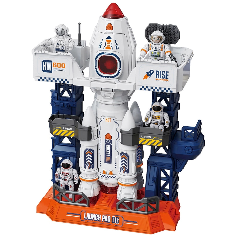 Space Station Rocket And Launch Tower With Astronaut Figures Playset