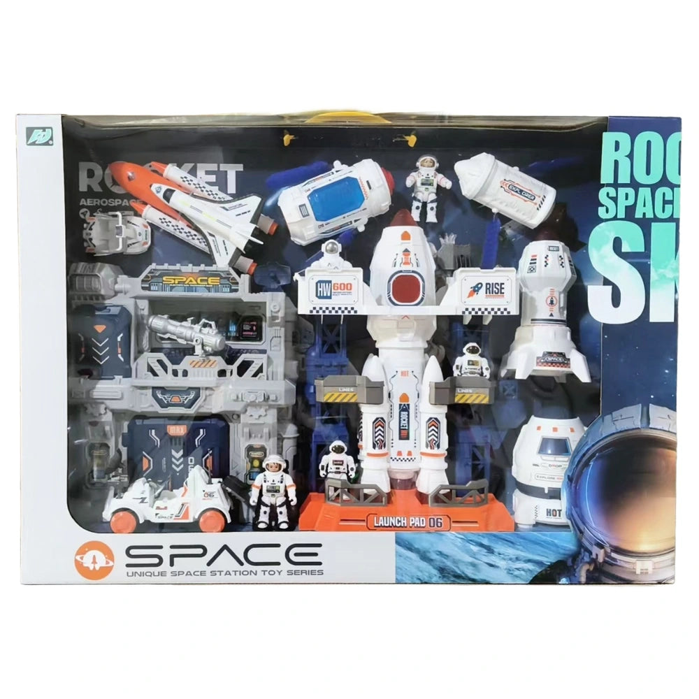 Space Station Rocket And Launch Tower With Astronaut Figures Playset