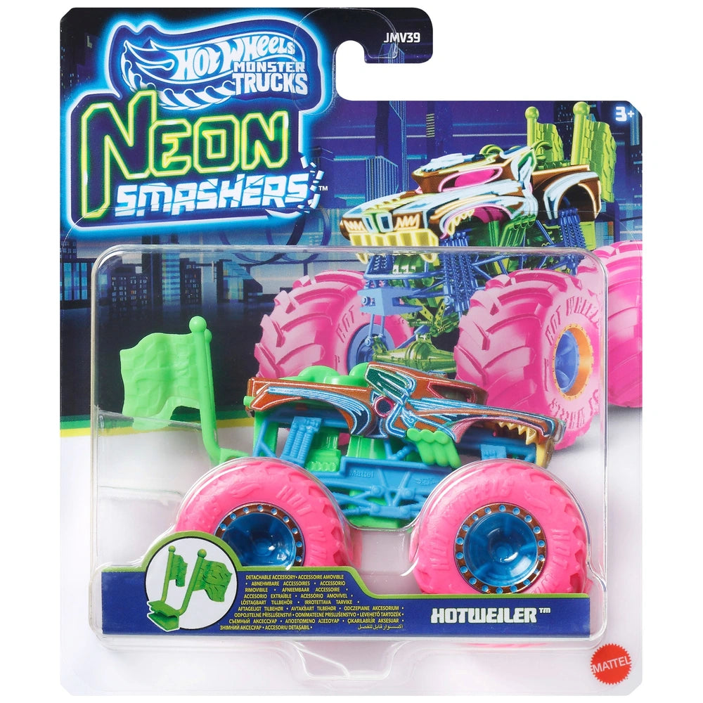 Hot Wheels Monster Trucks Neon Smashers 1:64 Car Assortment