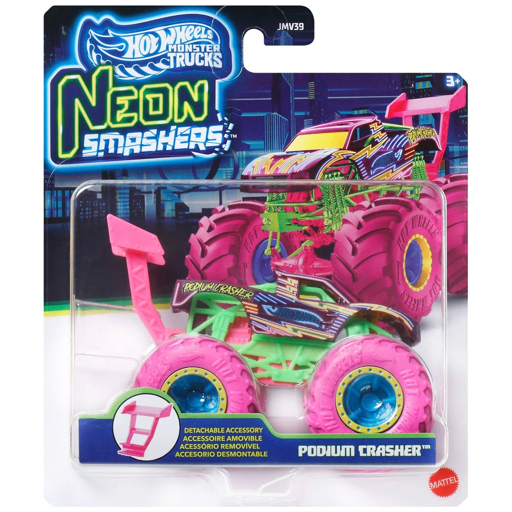 Hot Wheels Monster Trucks Neon Smashers 1:64 Car Assortment