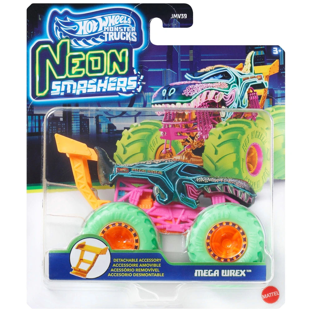 Hot Wheels Monster Trucks Neon Smashers 1:64 Car Assortment