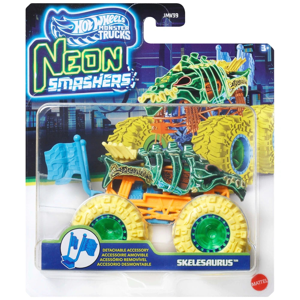 Hot Wheels Monster Trucks Neon Smashers 1:64 Car Assortment