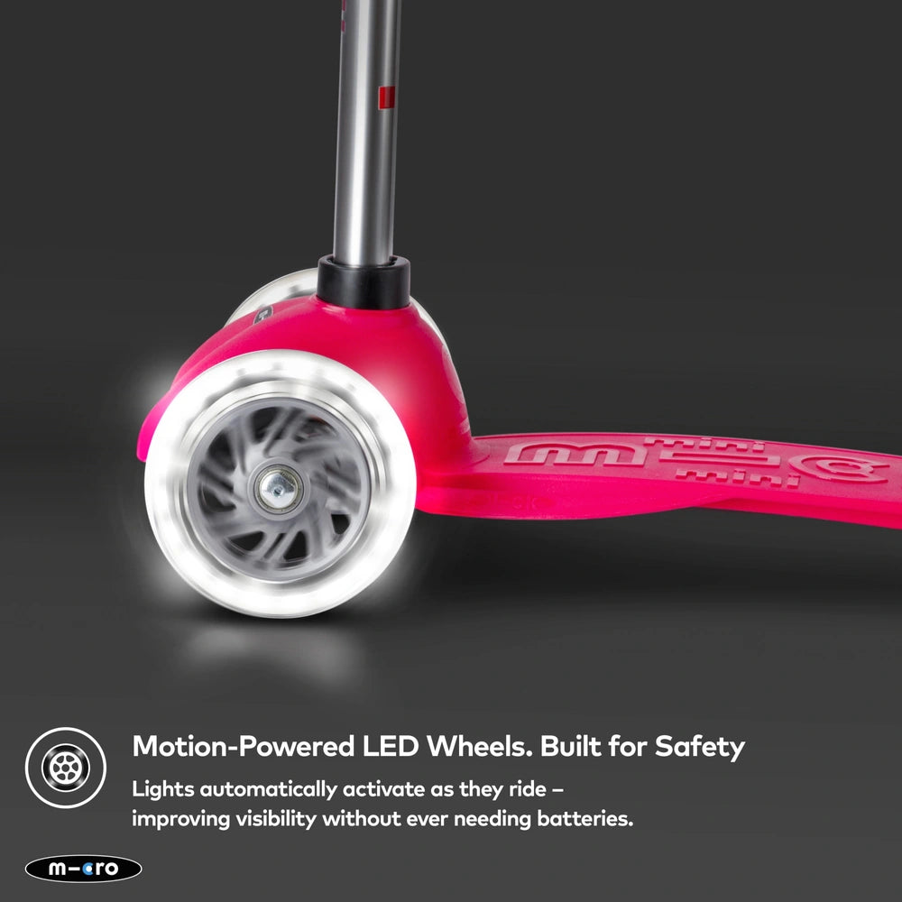 Micro Mini Duo 3 Wheel Scooter With Led Wheels Berry Pink