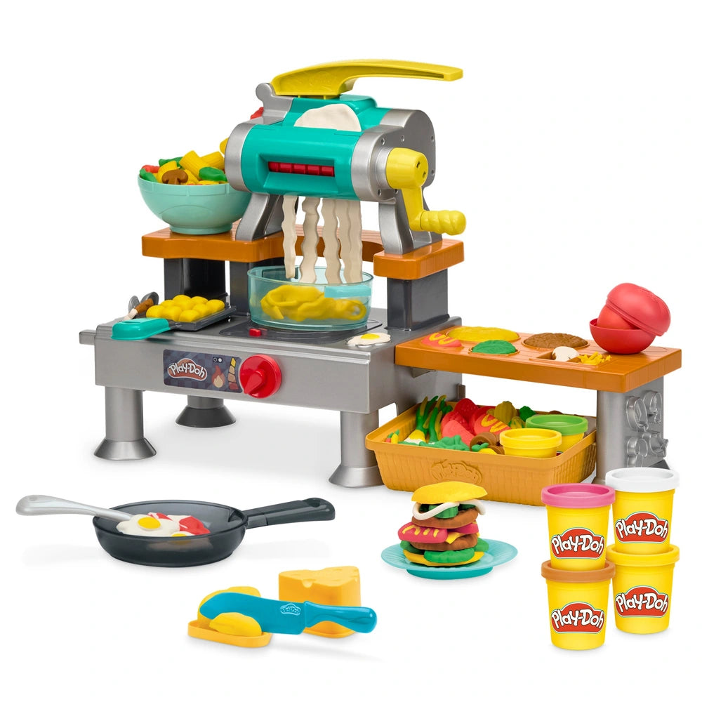 Play-Doh Super Sizzlin' Kitchen Playset Realistic Cooking Toy Sounds And 25+ Play Foods To Create