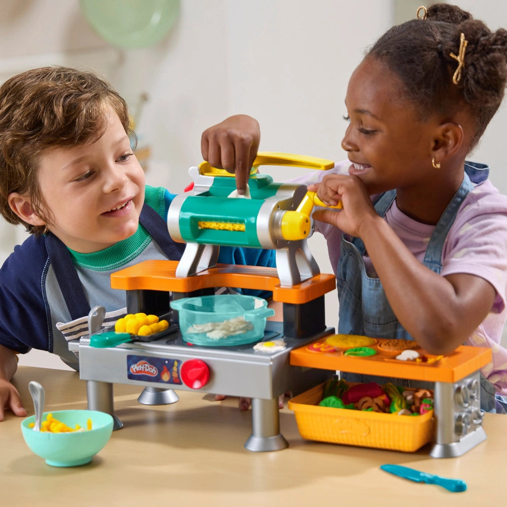 Play-Doh Super Sizzlin' Kitchen Playset Realistic Cooking Toy Sounds And 25+ Play Foods To Create