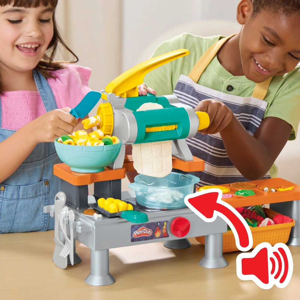 Play-Doh Super Sizzlin' Kitchen Playset Realistic Cooking Toy Sounds And 25+ Play Foods To Create