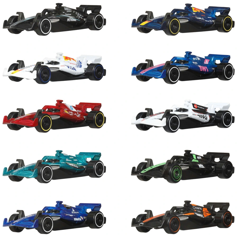 Hot Wheels Formula 1 1:64 Die-Cast Cars 10 Pack