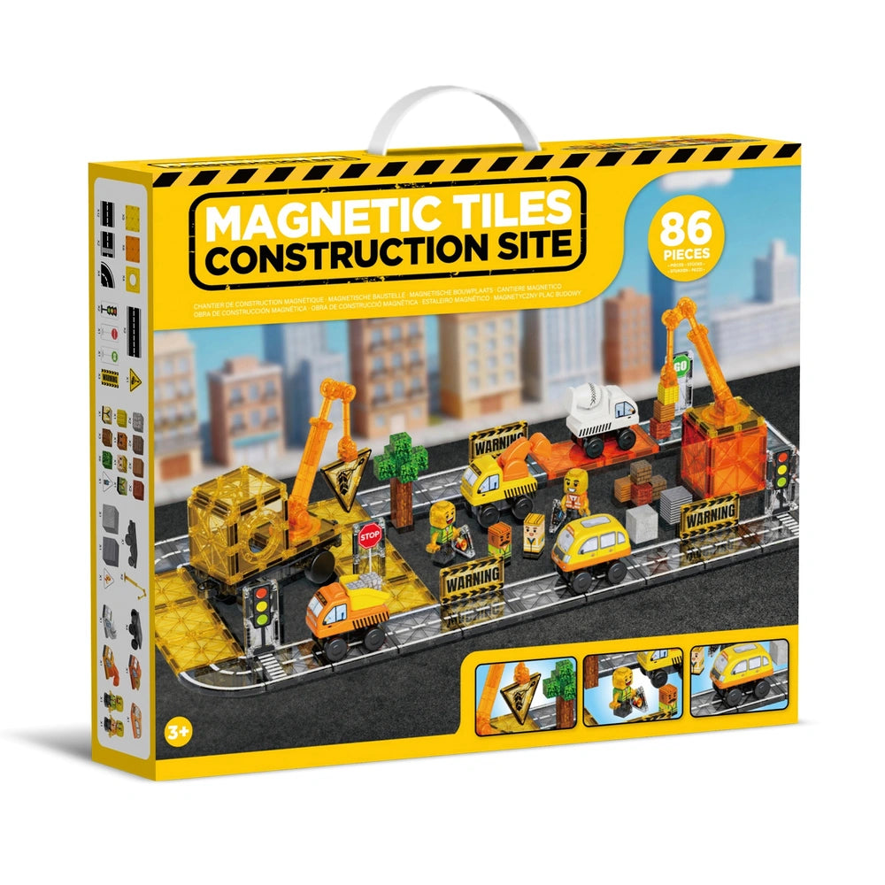 Magnetic Tiles Construction 86-Piece Building Set