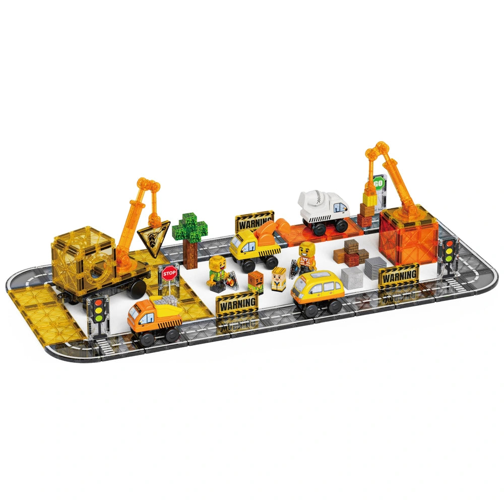 Magnetic Tiles Construction 86-Piece Building Set
