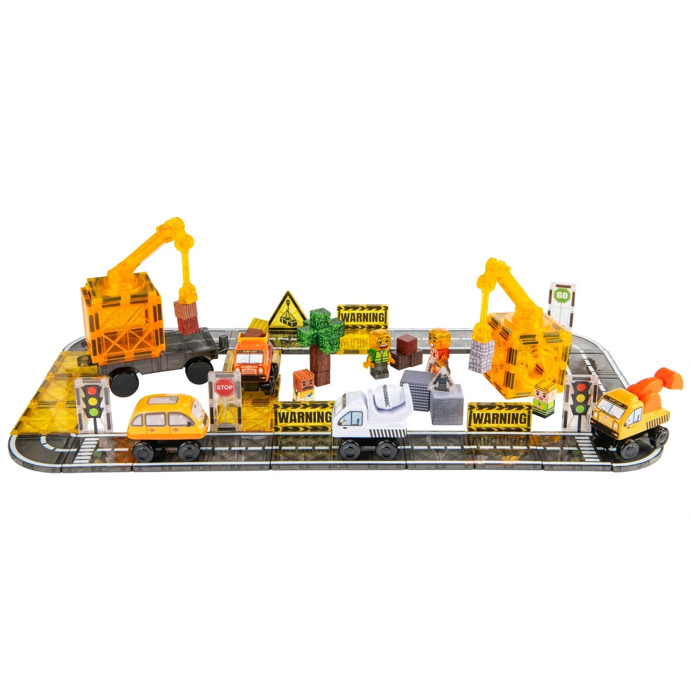 Magnetic Tiles Construction 86-Piece Building Set