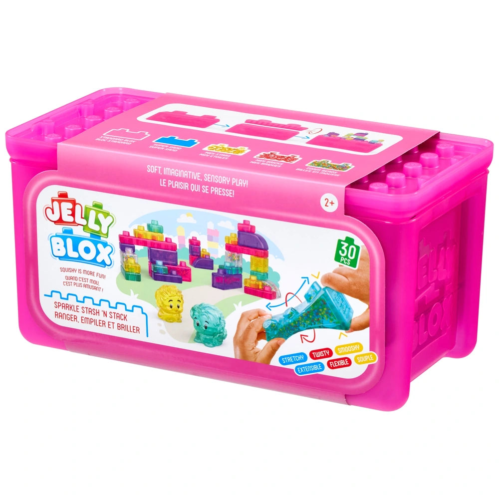 Jelly Blox Squishy Building Block Stack 'N' Stash 2-In-1 Storage Box