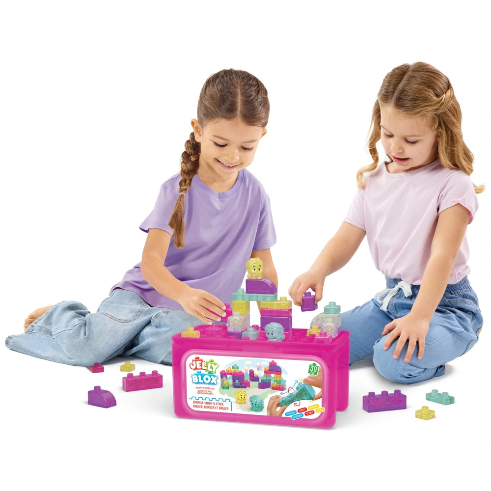 Jelly Blox Squishy Building Block Stack 'N' Stash 2-In-1 Storage Box