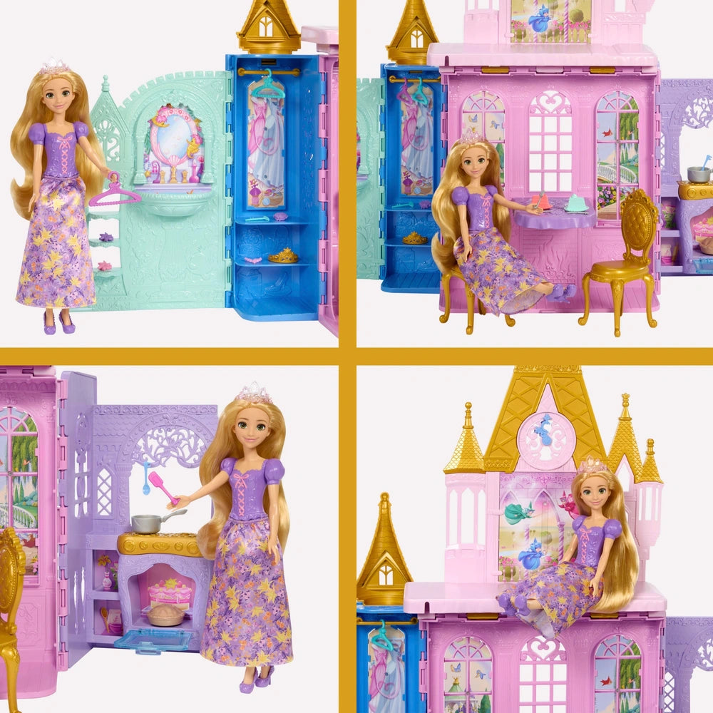Disney Princess Fold N' Go Castle With Rapunzel Doll