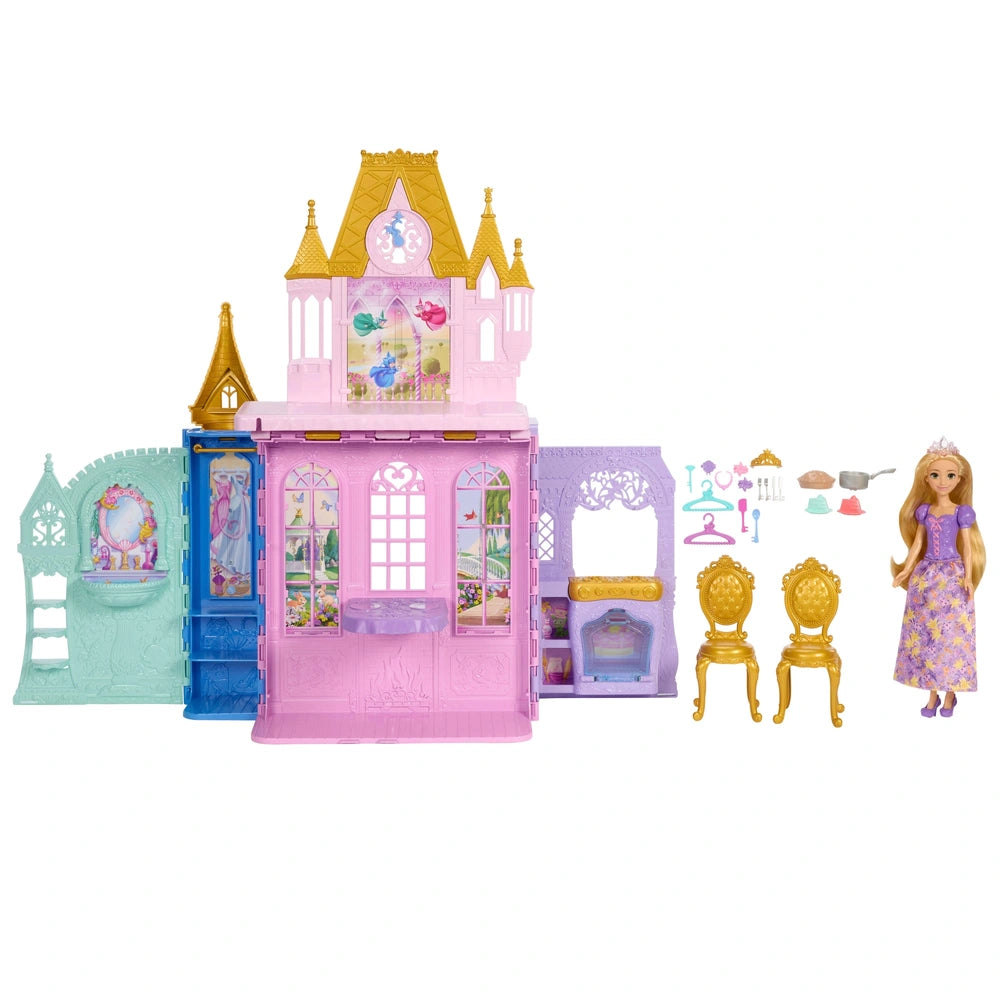 Disney Princess Fold N' Go Castle With Rapunzel Doll