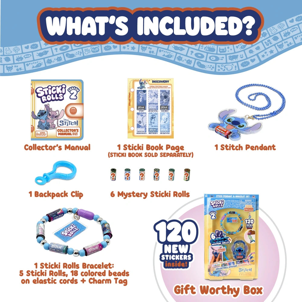 Sticki Rolls Stitch Pendant And Bracelet Making Set With 120 Stickers Series 2
