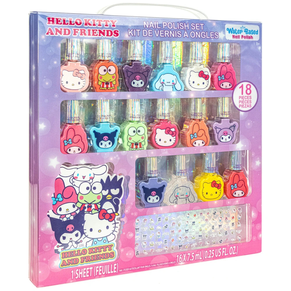 Hello Kitty & Friends Nail Polish Set With Accessories 16 Pack