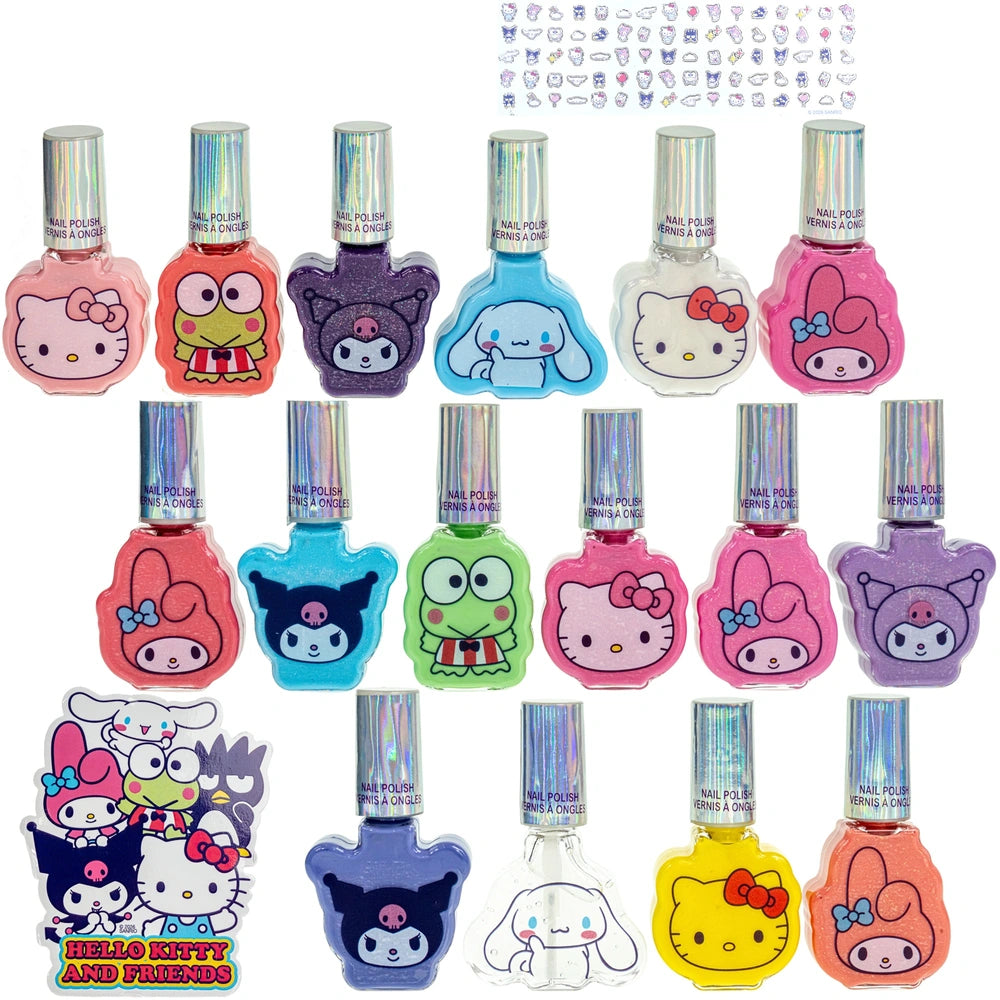 Hello Kitty & Friends Nail Polish Set With Accessories 16 Pack