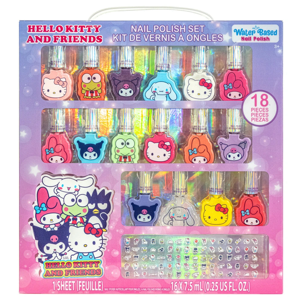 Hello Kitty & Friends Nail Polish Set With Accessories 16 Pack