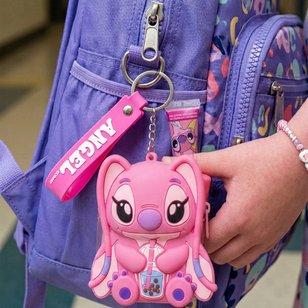 Disney Stitch Lip Gloss 2 Pack With Angel Keychain