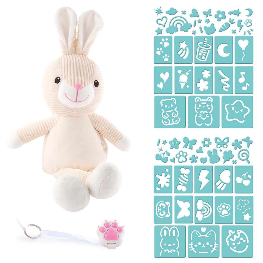 Magic Light Plush Bunny Toy Stencil Set