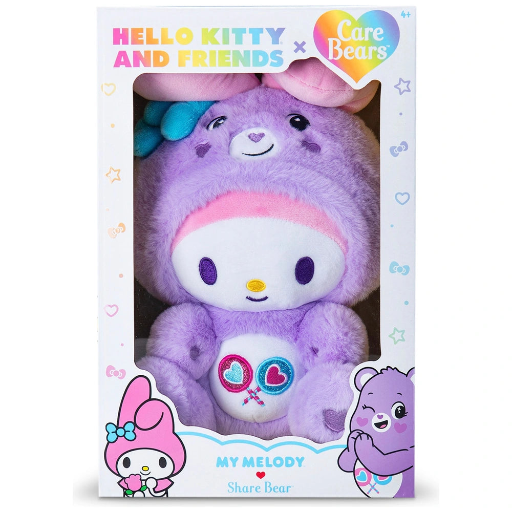 Care Bears X Hello Kitty And Friends Plush Share Bear X My Melody 25Cm