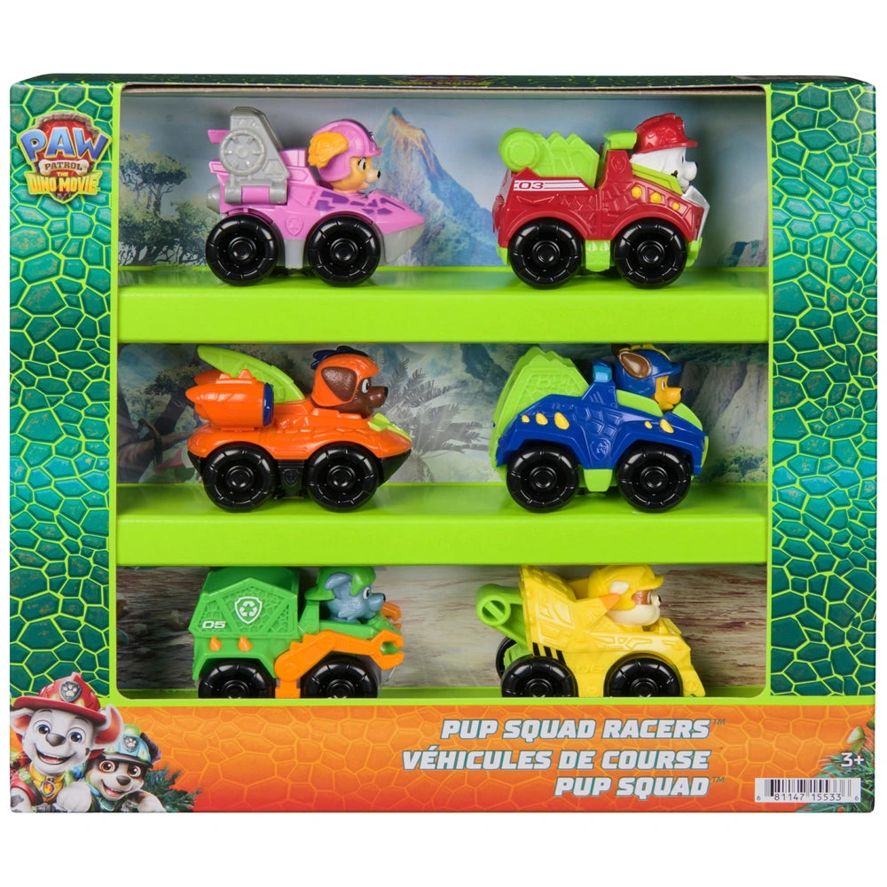 Paw Patrol: The Dino Movie Vehicles Pup Squad Racer 6 Pack